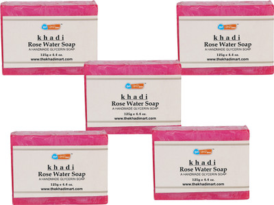 

Agile The Khadi Mart (Rose Water) Soap - (Pack of 5) - 625 gm(5 g, Pack of 5)
