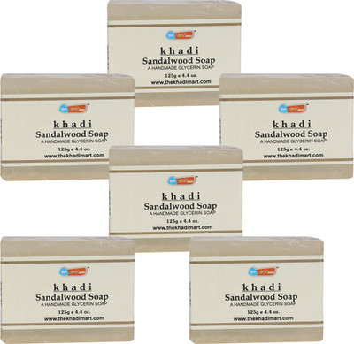 

Agile The Khadi Mart (SandalWood) Soap - (Pack of 6) - 750 gm(6 g, Pack of 6)