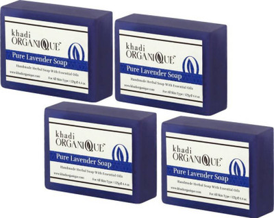 

Khadi ORGANIQUE HANDMADE PURE LAVENDER SOAP WITH ESSENTIAL OIL (Pack of 4)(125 g, Pack of 4)