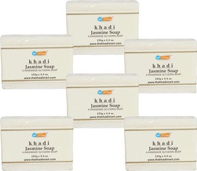 

Agile The Khadi Mart (Jasmine) Soap - (Pack of 6) - 750 gm(6 g, Pack of 6)