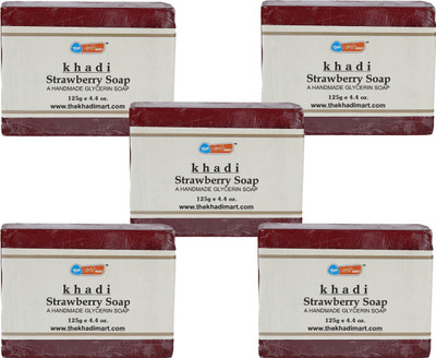 

Agile The Khadi Mart (Strawberry) Soap - (Pack of 5) - 625 gm(5 g, Pack of 5)