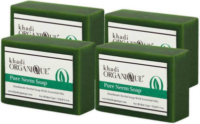 

Khadi ORGANIQUE HANDMADE NEEM WITH ESSENTIAL OIL(Pack of 4)(125 g, Pack of 4)