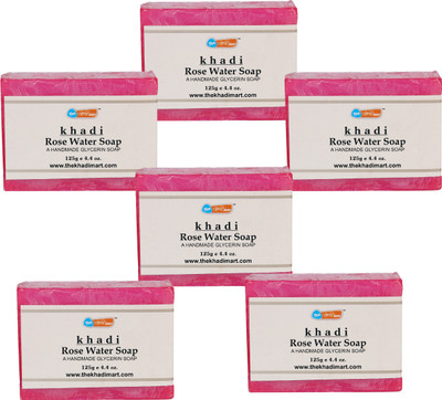 

Agile The Khadi Mart (Rose Water) Soap - (Pack of 6) - 750 gm(6 g, Pack of 6)