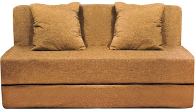 Aart Store Sofa Cum Bed 3x6 Feet One Seater Sleeps & Comfortably Mechanism Type Fold Out Sofa Golden Color Single Sofa Bed(Finish Color - Golden Mechanism Type - Fold Out)