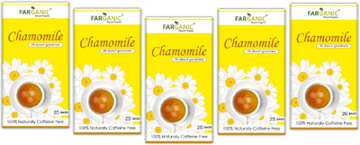 

FARGANIC Buy Pack Of 5 Chamomile Green Tea 125 Tea Bags Chamomile Green Tea Bags(125 Bags, Box)
