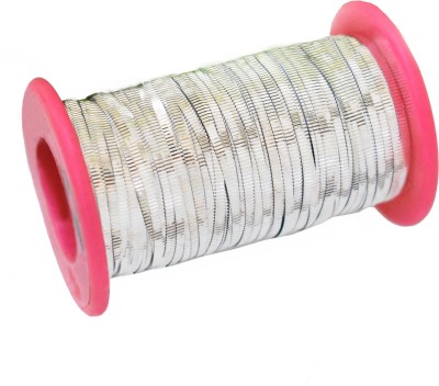 Embroiderymaterial Silver Color Parallel Lines Pattern Embossed Metal Thread(85 m Pack of1)