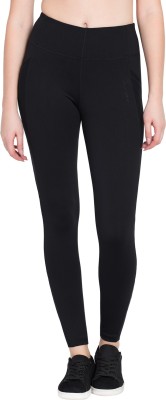 JUMP USA Solid Women Black Tights