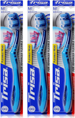 

Trisa Flexible Head Medium Medium Toothbrush(Pack of 3)