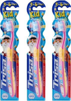 

Trisa Kids 3 To 6 Years Medium Toothbrush(Pack of 3)