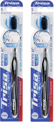 Trisa Profilac Fine Tip Medium Toothbrush(Pack of 2)
