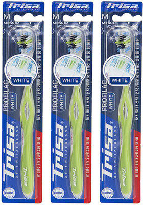 

Trisa Profilac White Medium Medium Toothbrush(Pack of 3)