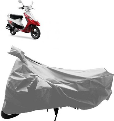 QualityBeast Two Wheeler Cover for TVS(Scooty Pep+, Silver)