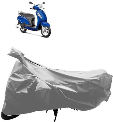 QualityBeast Two Wheeler Cover for Suzuki(Silver)