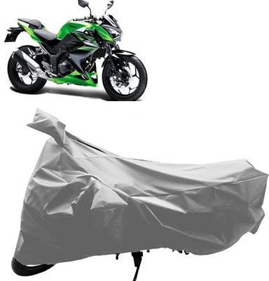QualityBeast Two Wheeler Cover for Kawasaki(Z250, Silver)