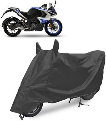 Royalrich Two Wheeler Cover for Bajaj(Pulsar RS 200, Black)