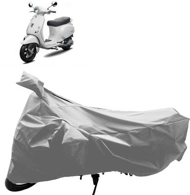 QualityBeast Two Wheeler Cover for Universal For Bike(Vespa LX, Silver)