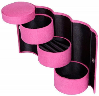 

Vmoni Round Mini Three Layers Round Jewellery Cosmetic Box Organizer Storage Box for Earrings Ring Necklace jewelry Vanity Box All Vanity Box Makeup, Makeup and Jewellery Vanity Box(Pink)