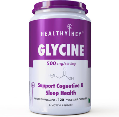 

HealthyHey Nutrition Glycine, 120 Vegetable Capsules(500 mg)