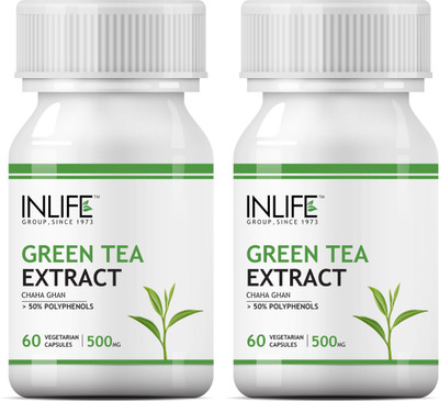 

Inlife Green Tea Extract 60 Vegetarian Capsules (500 mg) (2 Pack)(120 No)