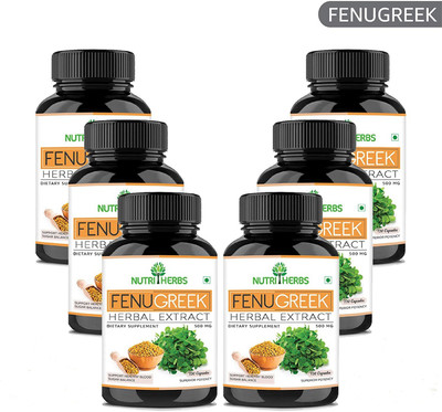 

Nutriherbs Fenugreek Extract 500mg (120 Capsules) | Best Fenugreek Supplements(6 No)