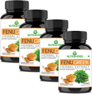 

Nutriherbs Fenugreek Extract 500mg (120 Capsules) | Best Fenugreek Supplements(4 No)