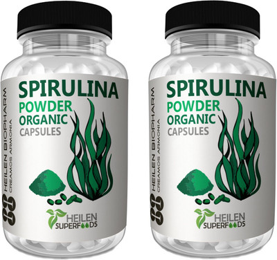 

Heilen Biopharm Organic Spirulina Powder 360 capsules X 500 mg, 180 grams(360 No)