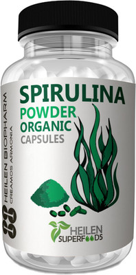 

Heilen Biopharm Organic Spirulina Powder 180 capsules X 500 mg, 90 grams(180 No)