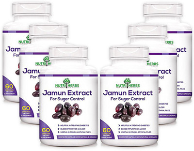 Nutriherbs Jamun Extract 60 capsules (800 mg) (Pack of 6)(6 No)