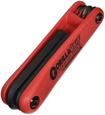 BONDHUS 12595 Set 6 Hex GorillaGrip Fold-up Tools 3-10mm Allen Key Set