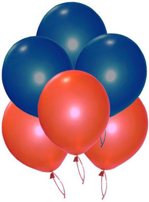 

Riit Solid Metallic Balloons for Birthday Decoration (50, Blue And Red) Balloon(Blue, Red, Pack of 50)