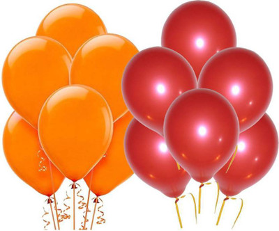 

Riit Solid Metallic Balloons Balloon(Orange, Red, Pack of 50)