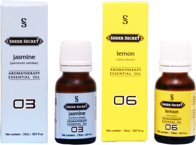 

SHEER SECRET JASMINE ESSENTIAL OIL, LEMON ESSENTIAL OIL (15ML EACH)(30 ml)