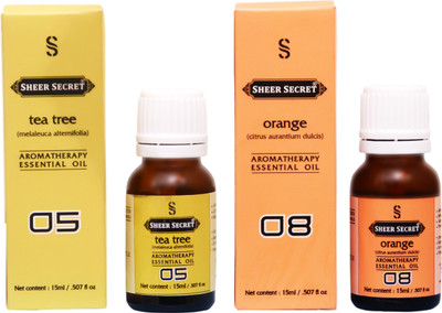 

SHEER SECRET TEA TREE ESSENTIAL OIL, ORANGE ESSENTIAL OIL (15ML EACH)(30 ml)