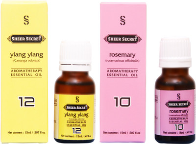 

SHEER SECRET ROSEMARY ESSENTIAL OIL, YLANG YLANG ESSENTIAL OIL (15ML EACH)(30 ml)