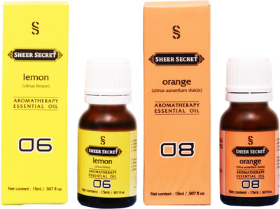 

SHEER SECRET LEMON ESSENTIAL OIL, ORANGE ESSENTIAL OIL (15ML EACH)(30 ml)
