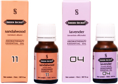 

SHEER SECRET LAVENDER ESSENTIAL OIL, SANDALWOOD ESSENTIAL OIL (15ML EACH)(30 ml)