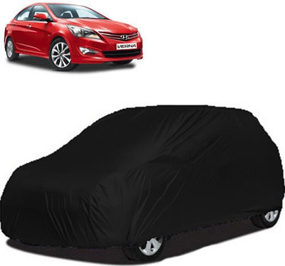 A+ RAIN PROOF Car Cover For Hyundai Fluidic Verna 4S (Without Mirror Pockets)(Black)