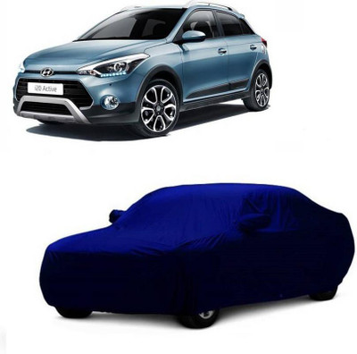 BS AUTO Car Cover For Hyundai i20 Active (With Mirror Pockets)(Blue)