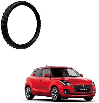 SPEEDZZ Steering Cover For BMW 3 Series(Black, Leatherite)