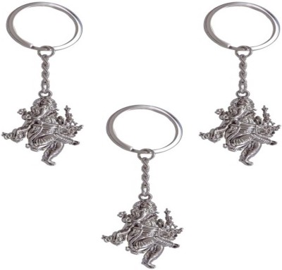 Rashi Traders Dancing Ganesh Key Chian (Pack Of 3) Key Chain(Silver)