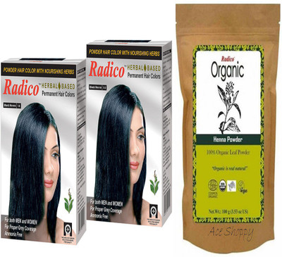 Radico Herbal Black Twin Pack With 100% Organic Henna(Set of 3)