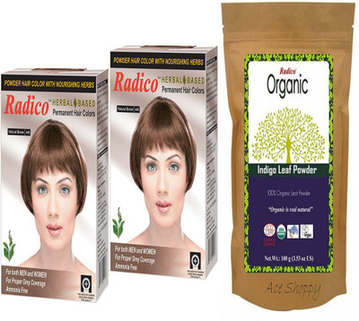 

Radico Herbal Brown Twin Pack With 100% Organic Indigo Leaf(Set of 3)