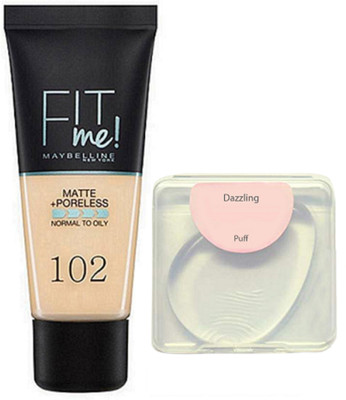 

DAZZLING Silicon Puff & Maybelline FIT ME Matte Poreless 102 Foundation(Set of 2)