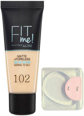 

tiara silicon Puff, MeMatte +Poreless Normal to Oily 102 Foundation(Set of 2)