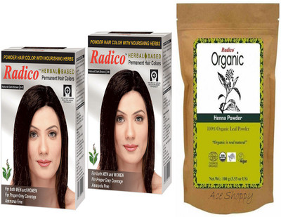 

Radico Herbal Dark Brown Twin Pack With 100% Organic Henna(Set of 3)