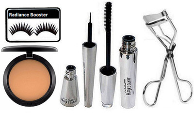 

radiance booster Eyelashes & Brooke Candy Eyeliner+Mascara & Compact & Eyelashes Curler(Set of 5)