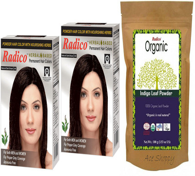 

Radico Herbal Dark Brown Twin Pack With 100% Organic Indigo Leaf(Set of 3)