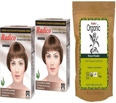 

Radico Herbal Brown Twin Pack With 100% Organic Henna(Set of 3)