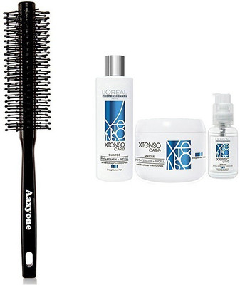 

Aaxyone Hair Brush With Care Pro-Keratin and Incell Shampoo 250ml, Masque 196g and Serum 50ml(Set of 4)