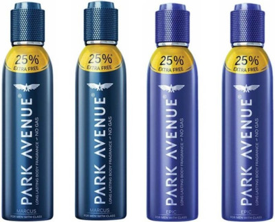 Park Avenue MARCUS & EPIC DUO PACK OF 4 Body Spray - For Men & Women(600 ml, Pack of 4)